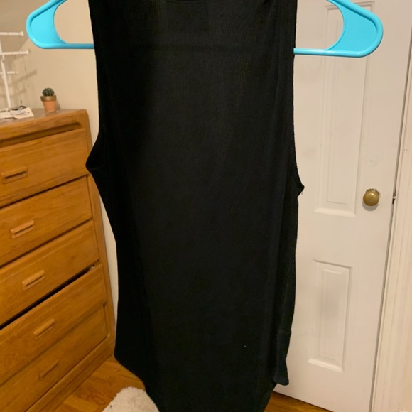 Black front tie body suit (self tie) - Picture 4 of 5